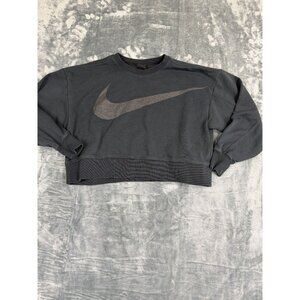 Nike Womens Dri-Fit Logo Cropped Crew Sweatshirt Small Lightweight